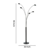 Benzara 5 Light Metal Arc Lamp with Diffuser and Dimmer Switch, Black BM226586 Black Metal BM226586