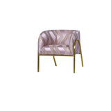Benzara Textured Fabric Accent Chair with Tubular Metal Legs, Purple and Gold BM226804 Purple and Gold Solid Wood, Metal and Fabric BM226804