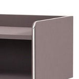 Benzara Raised Top Wooden Nightstand with 1 Open Compartment, Gray and Black BM226955 Gray and Black Wood BM226955