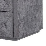 Benzara Fabric Upholstered Wooden Nightstand with 2 Drawers, Gray BM226957 Gray Wood and Fabric BM226957