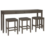 4 Piece Counter Height Dining Table Set with Barstool, Gray