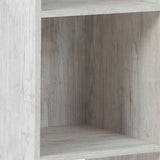 Benzara 3 Cube Wooden Organizer with Grain Details, Washed White BM227056 White Solid Wood BM227056