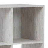 Benzara 9 Cube Wooden Organizer with Grain Details, Washed White BM227058 White Solid Wood BM227058