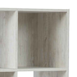 Benzara 8 Cube Wooden Organizer with Grain Details, Washed White BM227059 White Solid Wood BM227059