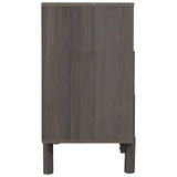 Benzara 3 Drawer Contemporary Wooden Chest with Metal Bar Handles, Gray BM227066 Gray Solid Wood BM227066