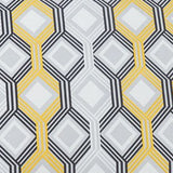 Benzara Fabric Queen Size Quilt Set with Diamond Pattern, Gray and Yellow BM227130 Gray, Yellow Fabric BM227130