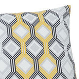 Benzara Fabric Queen Size Quilt Set with Diamond Pattern, Gray and Yellow BM227130 Gray, Yellow Fabric BM227130