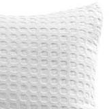 Benzara Fabric King Size Quilt Set with Stitched Grid Pattern and 2 Shams, White BM227134 White Fabric BM227134