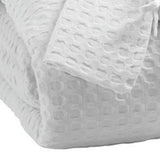 Benzara Fabric King Size Quilt Set with Stitched Grid Pattern and 2 Shams, White BM227134 White Fabric BM227134