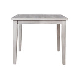 Benzara Square Dining Table with Barn Texture and Tapered Legs, Weathered Gray BM227165 Gray Solid Wood and Engineered Wood BM227165