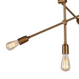 Benzara Contemporary Metal Pendant Light with Tubular Rods, Gold BM227179 Gold Metal BM227179