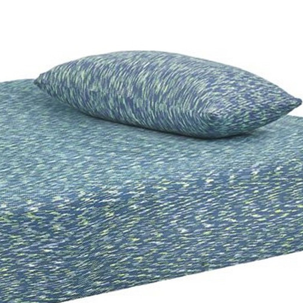 Benzara Full Size Mattress with Hyperstretch Knit Cover and Pillow, Blue BM227220 Blue Foam, Fabric BM227220