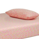 Benzara Twin Size Mattress with Hyperstretch Knit Cover and Pillow, Pink BM227221 Pink Foam, Fabric BM227221