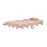 Benzara Full Size Mattress with Hyperstretch Knit Cover and Pillow, Pink BM227222 Pink Foam, Fabric BM227222