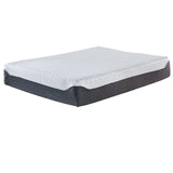 Fabric Upholstered Memory Foam California King Mattress, Black and White