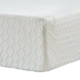 Benzara Fabric Upholstered California King Mattress with Memory Foam Layer, White BM227229 White Foam, Fabric BM227229