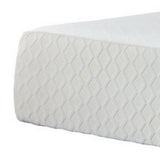 Benzara Fabric Upholstered California King Mattress with Memory Foam Layer, White BM227229 White Foam, Fabric BM227229