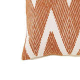 Benzara 20 x 20 Zippered Cotton Accent Pillow with Herringbone Print, Set of 4, Orange BM227360 Orange Fabric BM227360