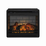 Benzara 23.75 Inch Metal Fireplace Inset with 7 Level Temperature Setting, Black BM227444 Black Metal BM227444