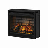 Benzara 23.75 Inch Metal Fireplace Inset with 7 Level Temperature Setting, Black BM227444 Black Metal BM227444