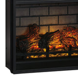 Benzara 23.75 Inch Metal Fireplace Inset with 7 Level Temperature Setting, Black BM227444 Black Metal BM227444