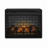 Benzara 31.25 Inch Metal Fireplace Inset with 7 Level Temperature Setting, Black BM227445 Black Metal BM227445