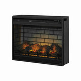 Benzara 31.25 Inch Metal Fireplace Inset with 7 Level Temperature Setting, Black BM227445 Black Metal BM227445