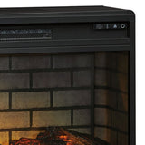 Benzara 31.25 Inch Metal Fireplace Inset with 7 Level Temperature Setting, Black BM227445 Black Metal BM227445