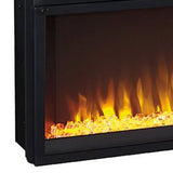 Benzara 57 Inch Metal Fireplace Inset with 6 Level Temperature Setting, Black BM227446 Black Metal BM227446