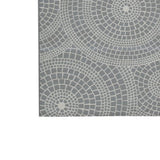 Benzara Power loomed Flatweave Fabric Rug with Tribal Pattern, Large, Gray BM227450 Gray Fabric BM227450