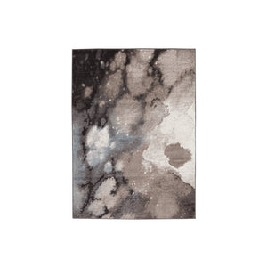 Benzara Machine Woven Fabric Rug with Galaxy Printed Design, Large, Gray and Brown BM227459 Gray and Brown Fabric BM227459