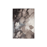 Machine Woven Fabric Rug with Galaxy Printed Design, Large, Gray and Brown