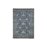 Machine Woven Fabric Rug with Floral Vine Pattern, Medium, Brown and Gray