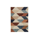 Benzara Hand Tufted Fabric Rug with Multiple Hexagon Pattern, Large, Multicolor BM227474 Multicolor Fabric BM227474