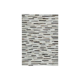 Benzara Flatweave Leatherette Rug with Tiles Design Pattern, Large, Black and White BM227481 Black and White Fabric BM227481