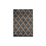 Machine Woven Fabric Rug with Trellis Pattern, Large, Gray and Brown