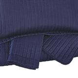 Benzara 3 Piece Queen Coverlet Set with Vertical Channel Stitching, Navy Blue BM227501 Blue Fabric BM227501