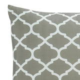 Benzara 2 Piece Twin Comforter Set with Quatrefoil Design, Gray and White BM227503 Gray and White Fabric BM227503