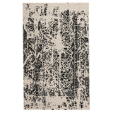 Benzara Machine Woven Fabric Rug with Abstract Pattern, Medium, Black and Off White BM227506 Black and White Fabric BM227506