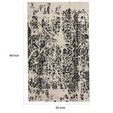 Benzara Machine Woven Fabric Rug with Abstract Pattern, Medium, Black and Off White BM227506 Black and White Fabric BM227506