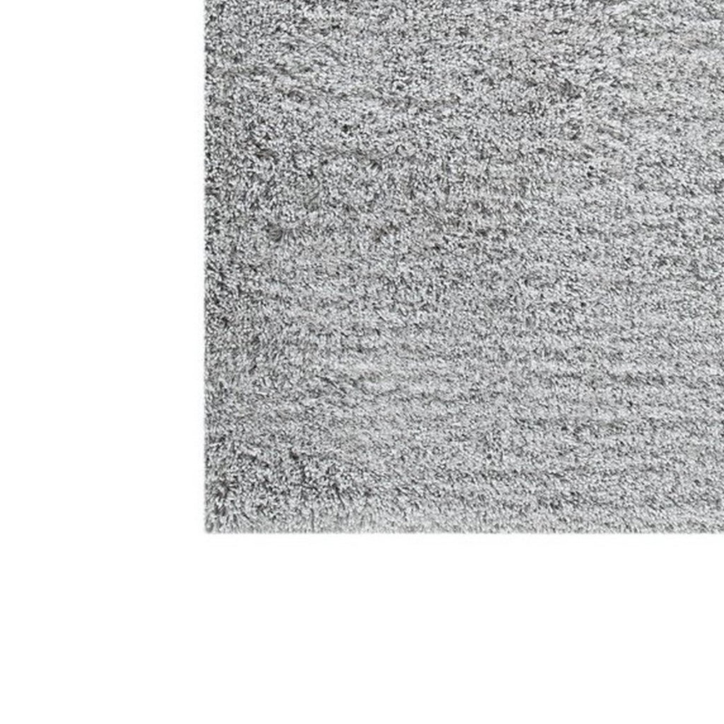 Benzara Rectangular Hand Tufted Fabric Rug with Textured Details, Medium, Gray BM227515 Gray Fabric BM227515