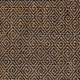 Benzara Rectangular Jute Rug with Greek Key Pattern, Medium, Black and Brown BM227527 Black and Brown Fabric BM227527