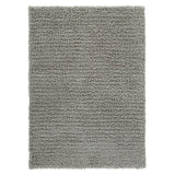 Rectangular Solid Color Rug with Polyester Shag Pile, Medium, Gray