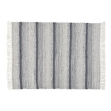 Benzara Rectangular Polypropylene Rug with Fringes and Stripe pattern, Large, Gray BM227533 Gray Fabric BM227533