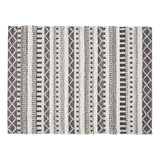 Benzara Rectangular Woolen Rug with Tribal Pattern, Large, Gray and Cream BM227542 Gray and Cream Fabric BM227542