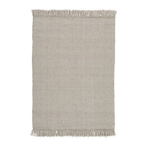Benzara Polypropylene Rug with Tied Fringes and Solid Color, Medium, Taupe Gray BM227550 Gray Fabric BM227550