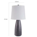 Benzara Vase Shape Resin Table Lamp with Fabric Shade, Set of 2, Gray and White BM227554 Gray and White Resin and Fabric BM227554