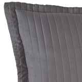 Benzara 3 Piece Fabric King Coverlet Set with Vertical Channel Stitching, Gray BM227565 Gray Fabric BM227565