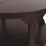 Benzara 18" Round Wooden Cocktail Table with Bottom Shelf, Brown BM227593 Brown Solid Wood BM227593