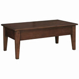 Benzara 19" Rectangular Wooden Cocktail Table with 2 Drawers, Brown BM227598 Brown Solid Wood, Veneer BM227598